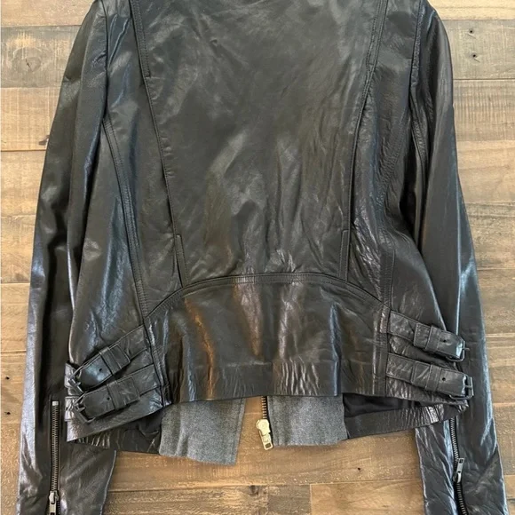A.L.C. Leather Moto Jacket Black Size 4 - Picture 3 of 5